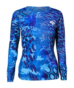 Salty Scales Performance Shirts Womens Camo Purple Fishing Sun Shirt