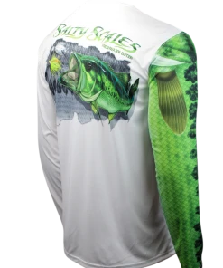 Salty Scales Largemouth Bass Long Sleeve Scale Sun-Shield Youth Performance Gear