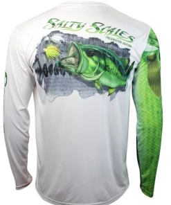Salty Scales Largemouth Bass Long Sleeve Scale Sun-Shield Youth Performance Gear