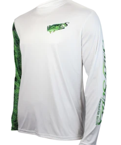 Salty Scales Largemouth Bass Long Sleeve Scale Sun-Shield Youth Performance Gear
