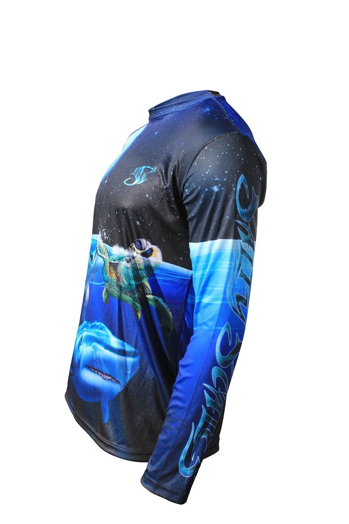 Salty Scales Mens Shark Performance Long Sleeve Youth 3 Salty Scales Mens Shark Performance Long Sleeve Youth